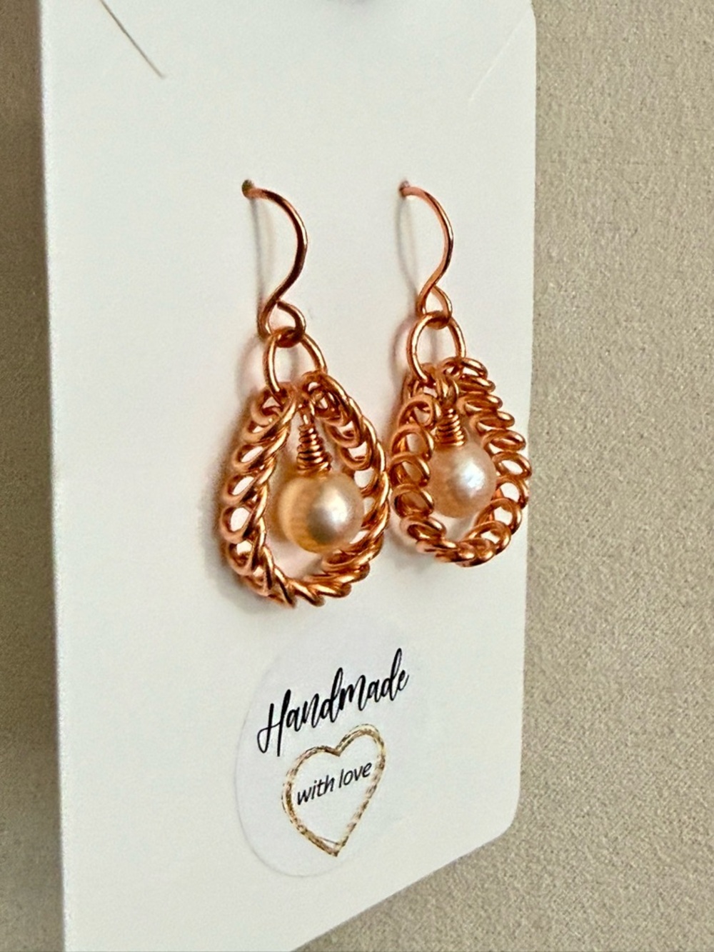 Spiral Rope Twist Teardrop Hoop Earrings with Edison Pearl Drops